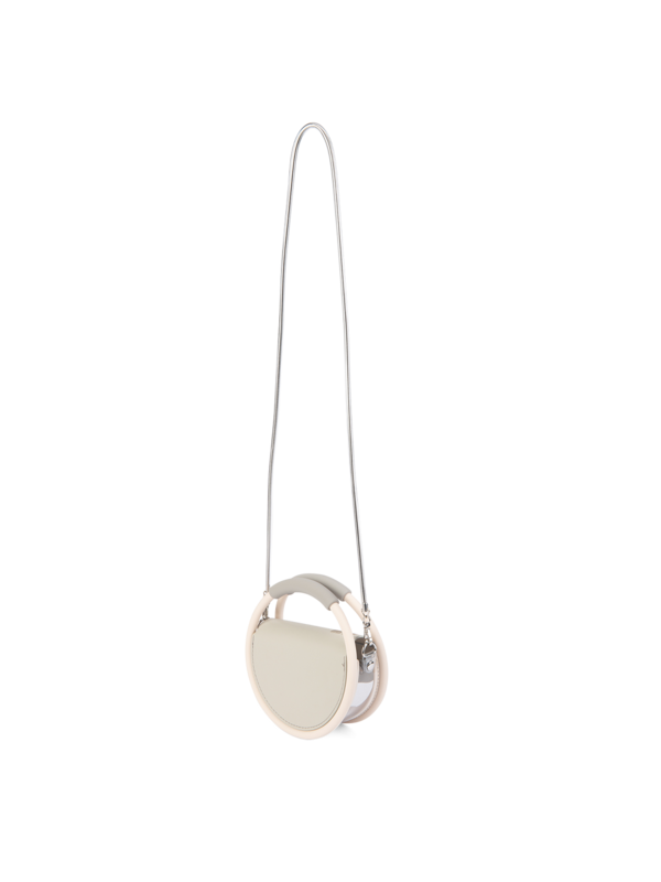 PVC AND RECYCLED LEATHER MINI HOOP BAG