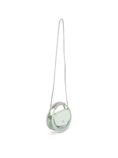 PVC AND RECYCLED LEATHER MINI HOOP BAG