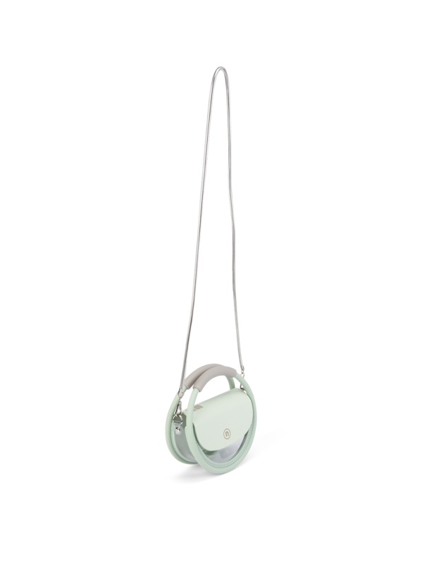 PVC AND RECYCLED LEATHER MINI HOOP BAG
