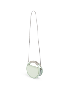 PVC AND RECYCLED LEATHER MINI HOOP BAG