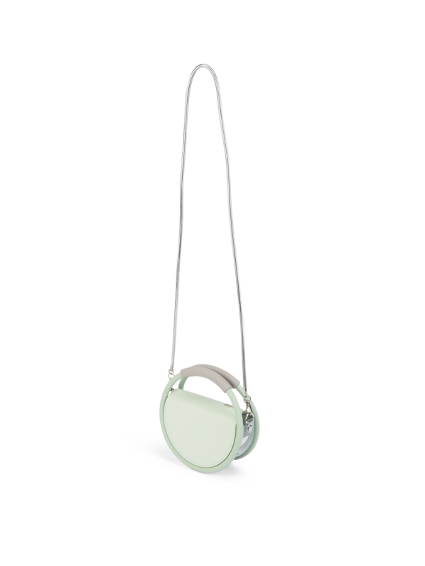 PVC AND RECYCLED LEATHER MINI HOOP BAG
