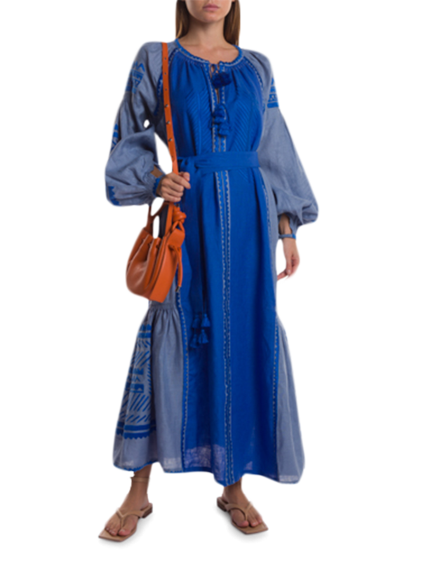 Blue and Grey Namibia Maxi Dress