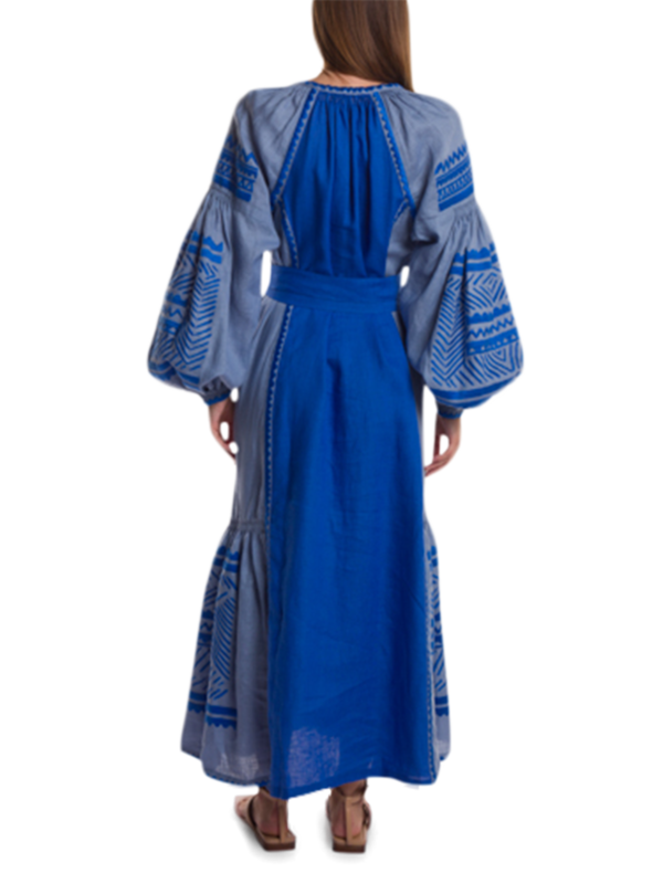 Blue and Grey Namibia Maxi Dress