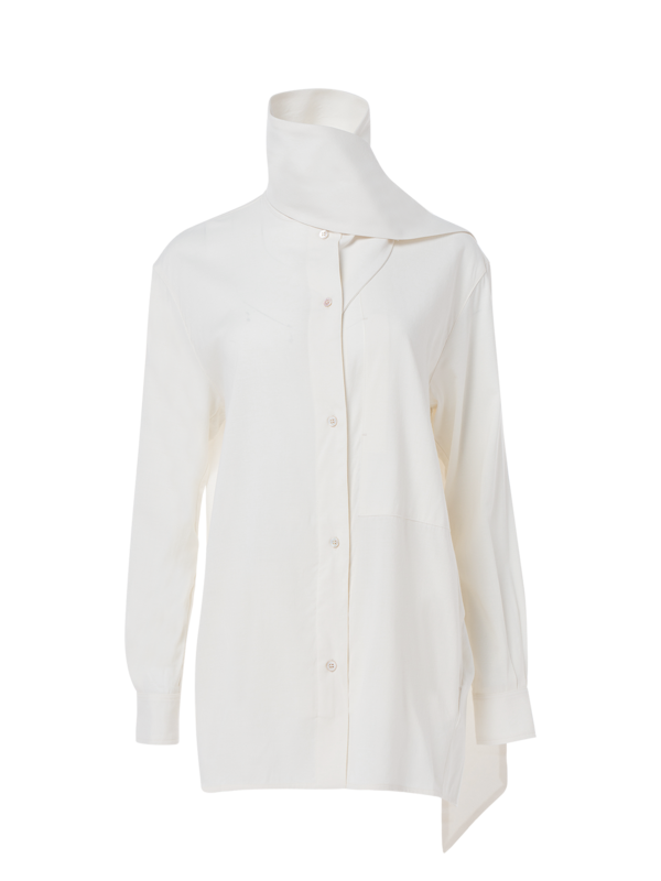 قميص نيت من صوف الفسكوز مزين بجيب