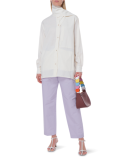 قميص نيت من صوف الفسكوز مزين بجيب