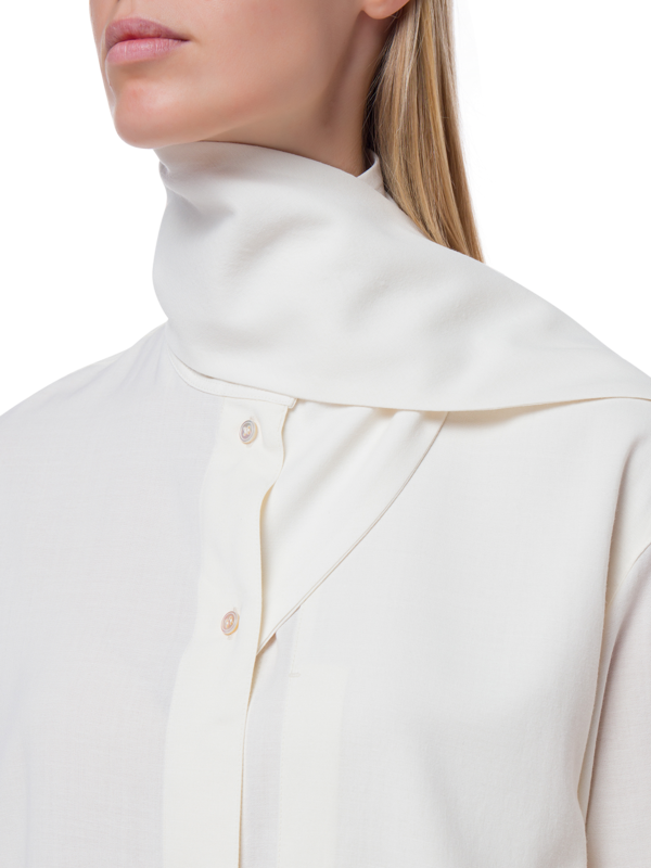 قميص نيت من صوف الفسكوز مزين بجيب