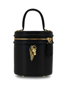 Structured Bucket Bag with Gold Horse Embellishment