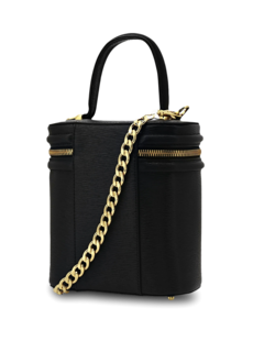Structured Bucket Bag with Gold Horse Embellishment