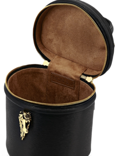 Structured Bucket Bag with Gold Horse Embellishment