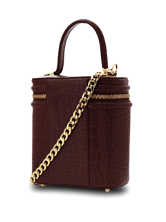 Structured Bucket Bag with Gold Horse Embellishment