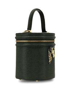 Structured Bucket Bag with Gold Horse Embellishment