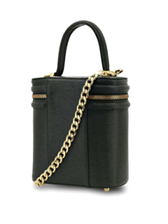 Structured Bucket Bag with Gold Horse Embellishment