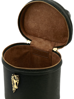 Structured Bucket Bag with Gold Horse Embellishment