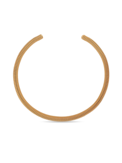 Embellished Gold "Massaï" Collar Necklace with Spring Detailing