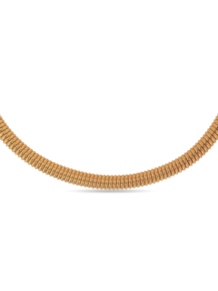 Embellished Gold "Massaï" Collar Necklace with Spring Detailing