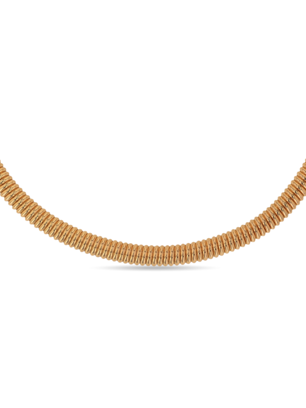 Embellished Gold "Massaï" Collar Necklace with Spring Detailing