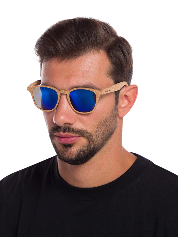 Alentejo Cork Sunglasses with Royal Blue Tinted Lenses