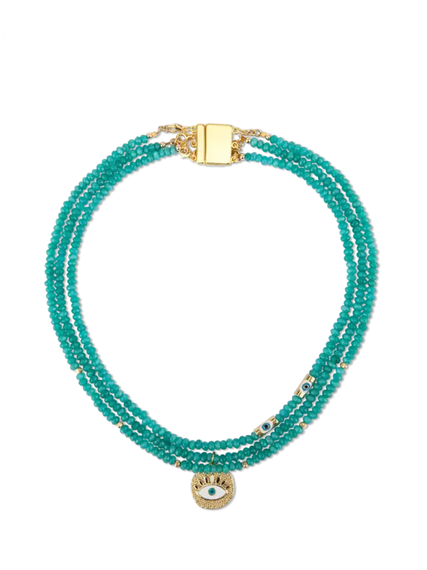 قلادة من 3 طبقات على شكل عين الحسد