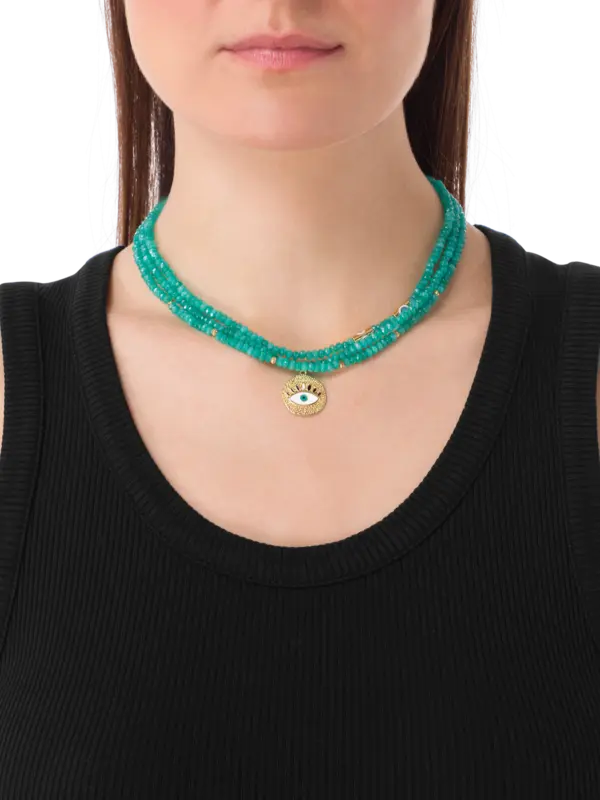 قلادة من 3 طبقات على شكل عين الحسد