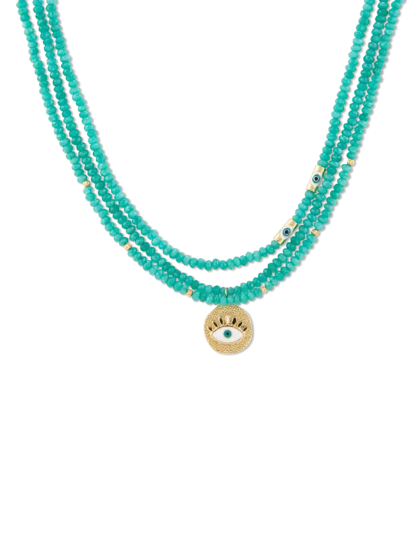 قلادة من 3 طبقات على شكل عين الحسد