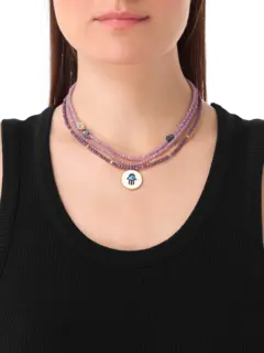 قلادة بتصميم يد خمسة من 3 طبقات