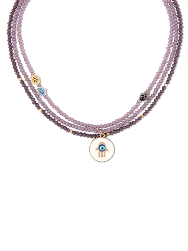 قلادة بتصميم يد خمسة من 3 طبقات