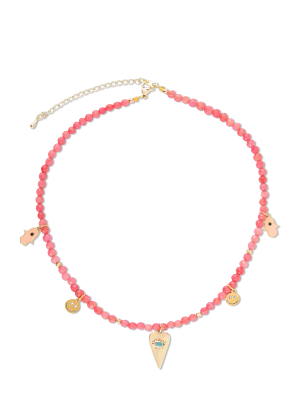 قلادة مرجانية بتصميم عين الحسد