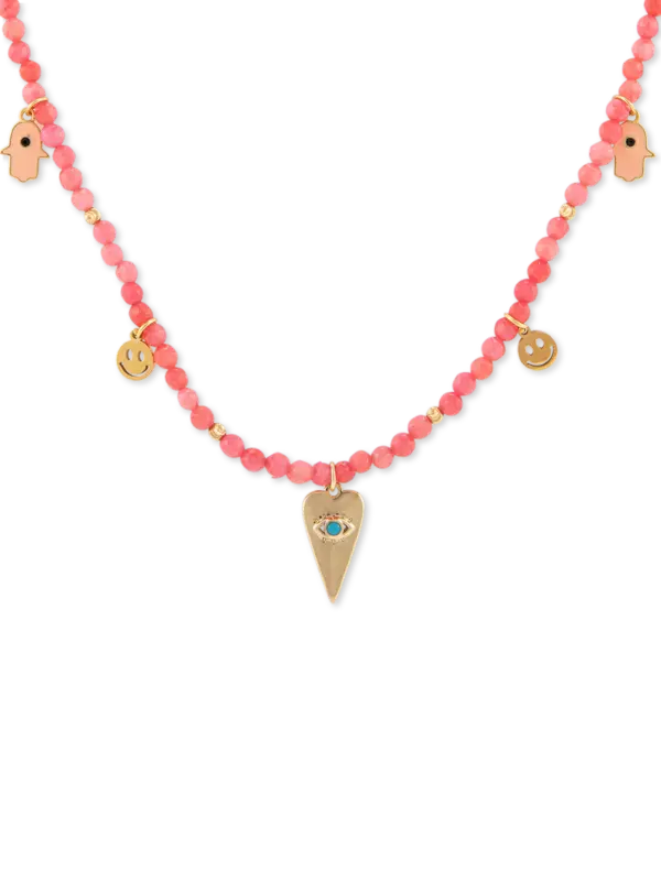 قلادة مرجانية بتصميم عين الحسد