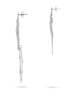 Silver Tone Alligator Earrings