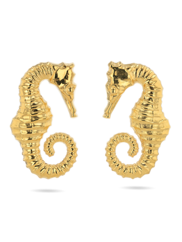 Golden Seahorse Earrings