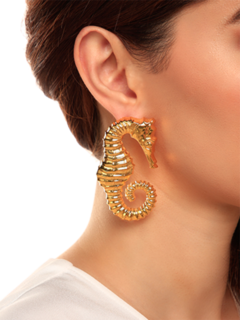 Golden Seahorse Earrings