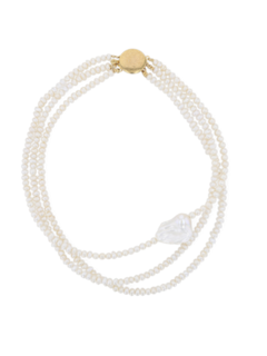 Layered Pearl Necklace with Statement Baroque Pearl