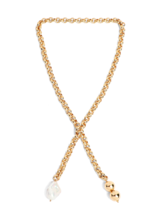 Golden Matinee Length Necklace