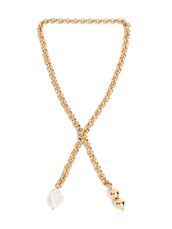 Golden Matinee Length Necklace