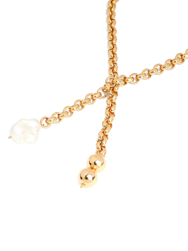 Golden Matinee Length Necklace