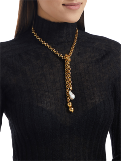 Golden Matinee Length Necklace