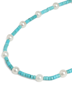 Green & White Beaded Necklace