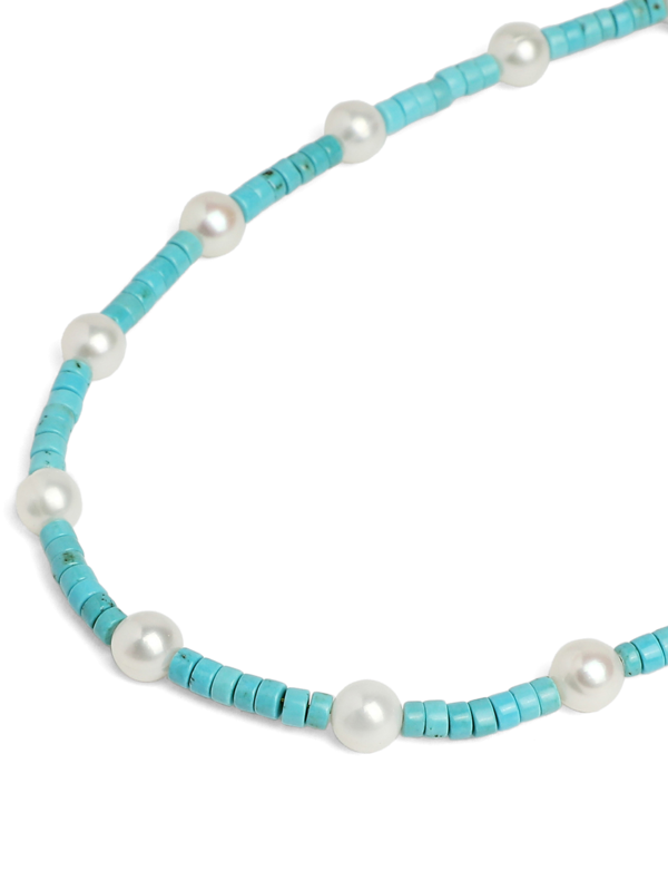 Green & White Beaded Necklace