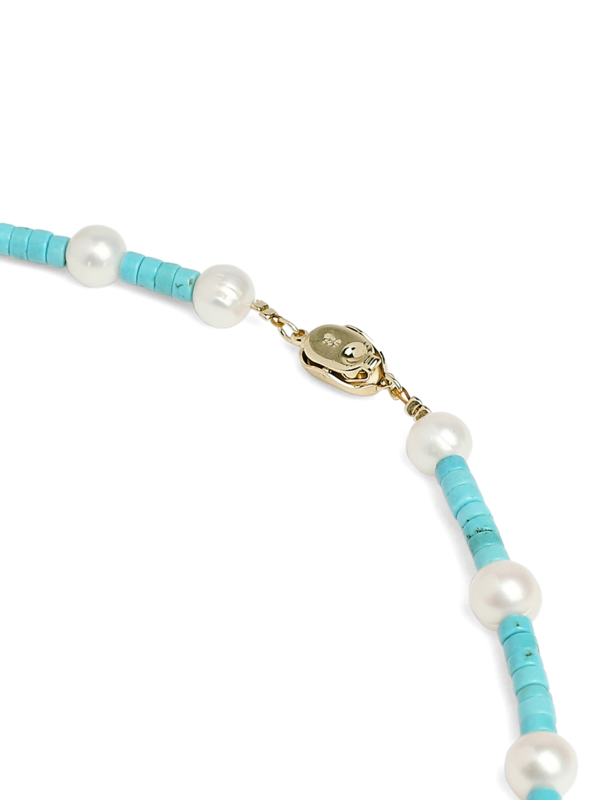 Green & White Beaded Necklace