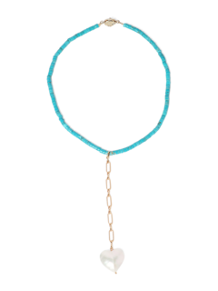 Green & White Beaded Necklace