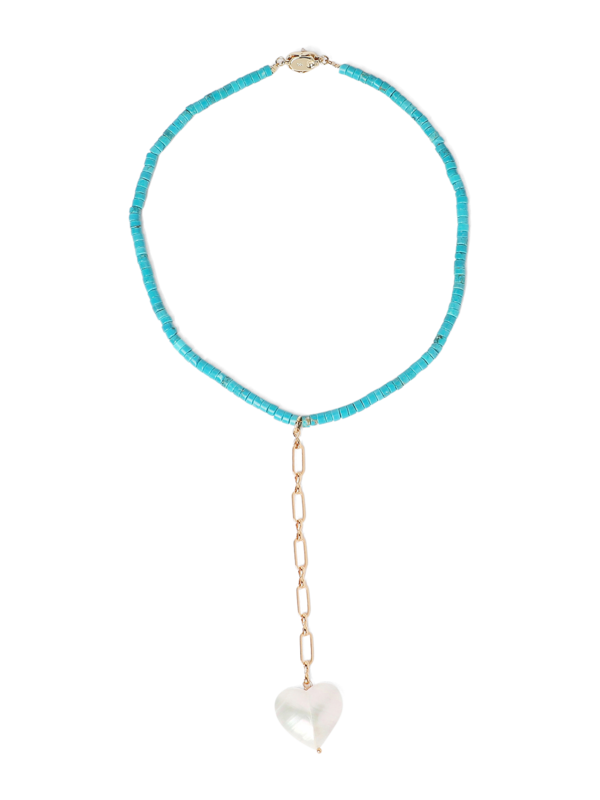Green & White Beaded Necklace