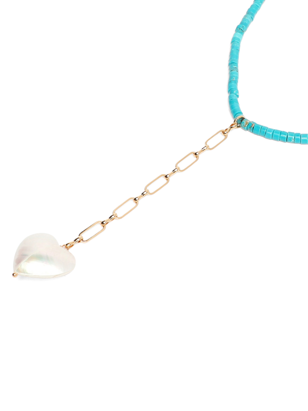 Green & White Beaded Necklace