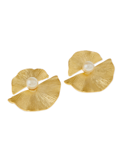 Gold Pearly Scallop Earrings