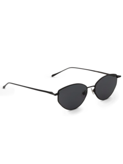 Round silhouette with a straight edge sunglasses