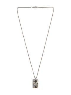 Silver Metal-Cut Pendant Necklace