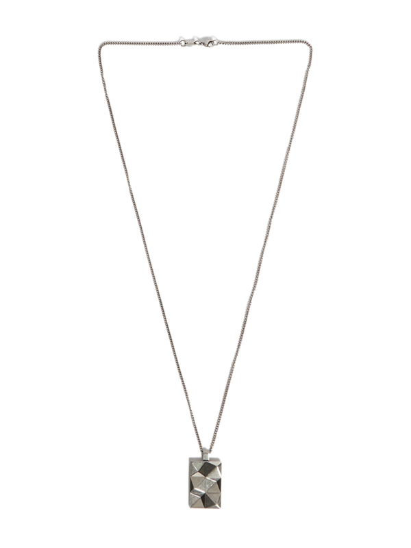 Silver Metal-Cut Pendant Necklace
