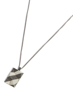 Silver Metal-Cut Pendant Necklace
