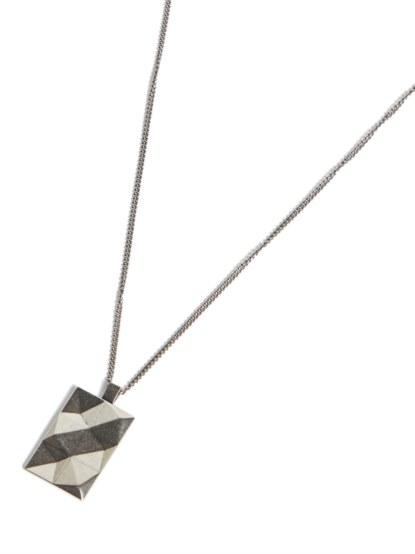 Silver Metal-Cut Pendant Necklace