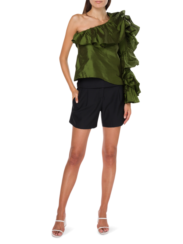 Double Belted Wool Shorts