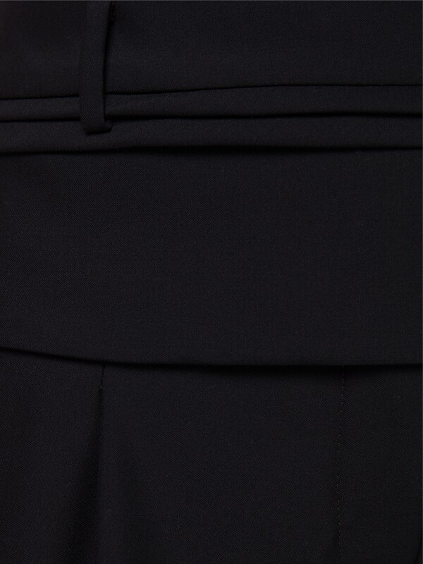 Double Belted Wool Shorts